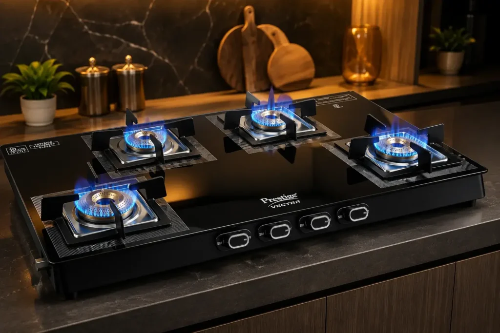 6 Sleek modern gas stove on countertop