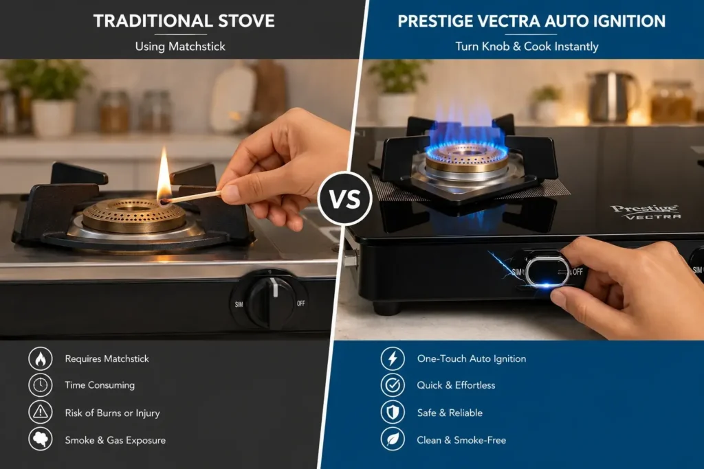 7 Traditional stove vs auto ignition stove